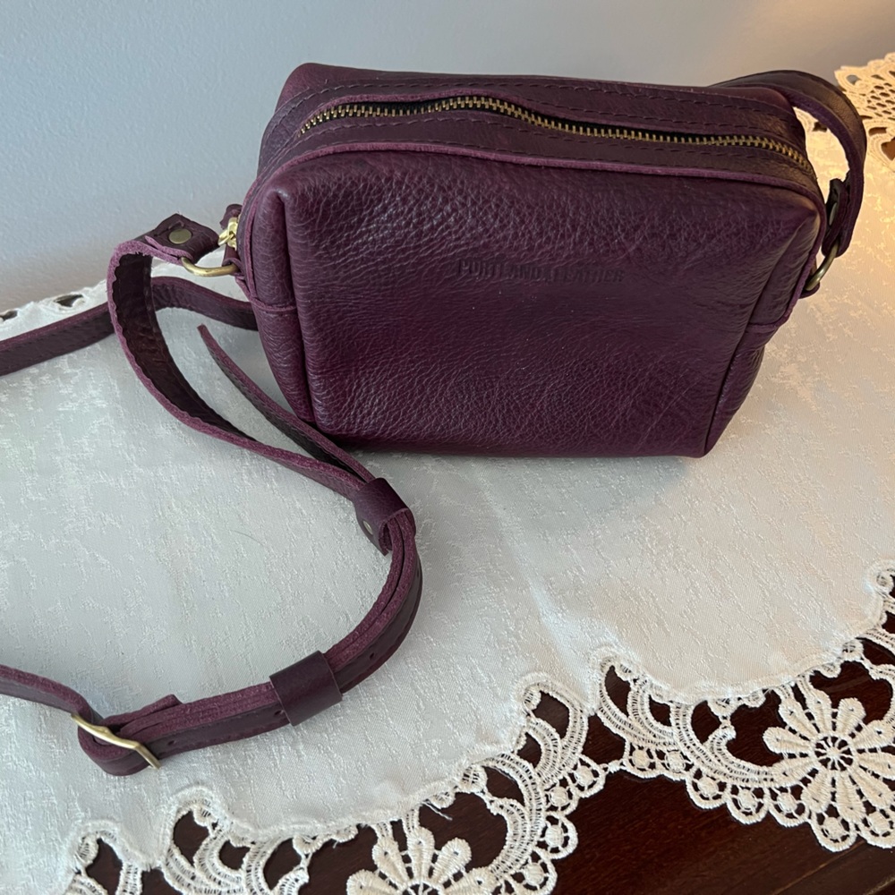 Portland Leather “Almost Perfect” Mesa Mimi Crossbody, color Plum